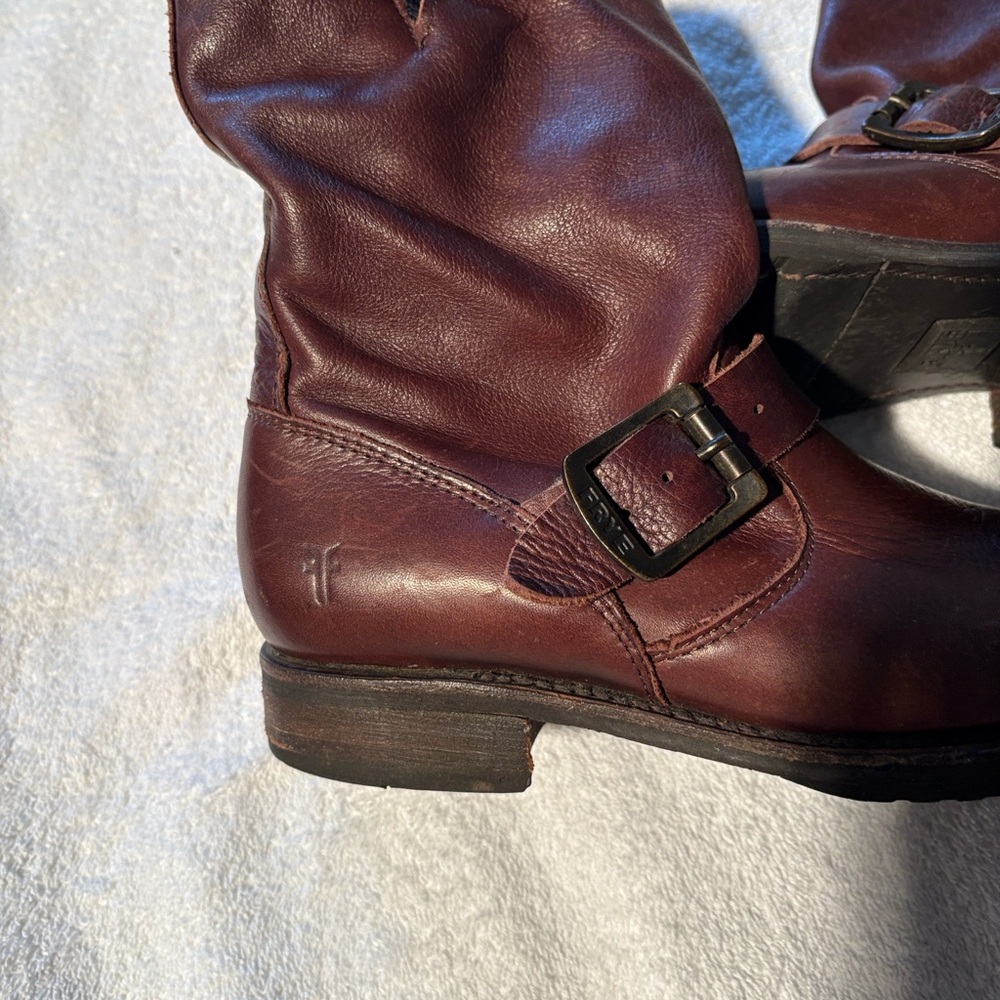 Frye Veronica Slouchy Short Boot - Brown - Picture 4 of 11